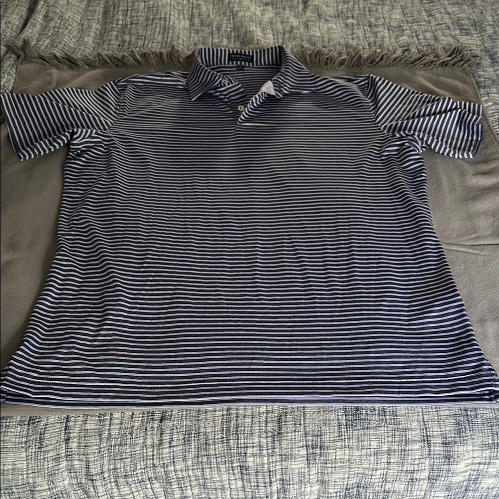 Navy and Purple Striped Men's Golf Polo Shirt by Peter Millar